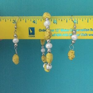 YELLOW TURQUOISE Chunky Earrings Bracelet  NWT  Statement Beauty
